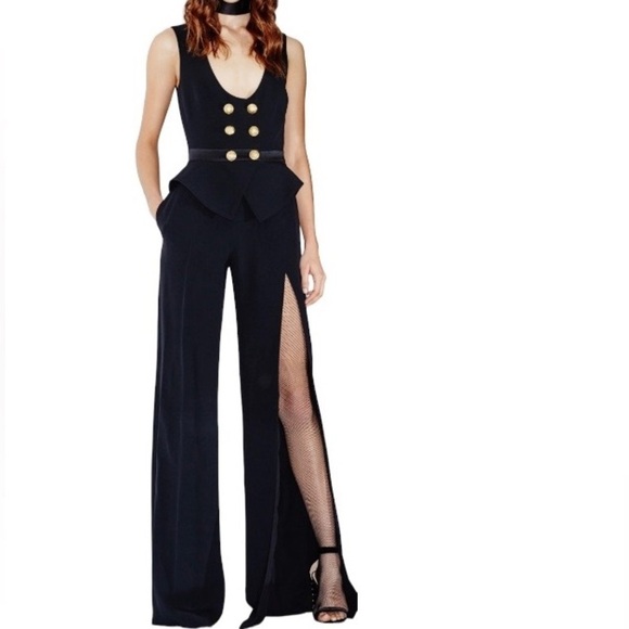 Boston Proper Black Tuxedo Jumpsuit - Picture 1 of 12